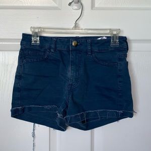 Matte blue jean shorts